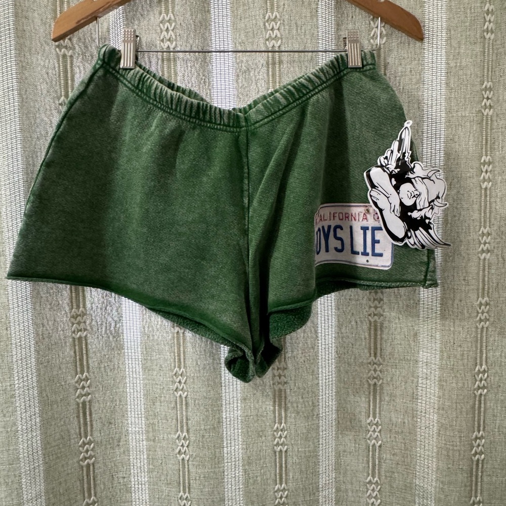 Boys Lie Forest Green Graphic Athletic Shorts